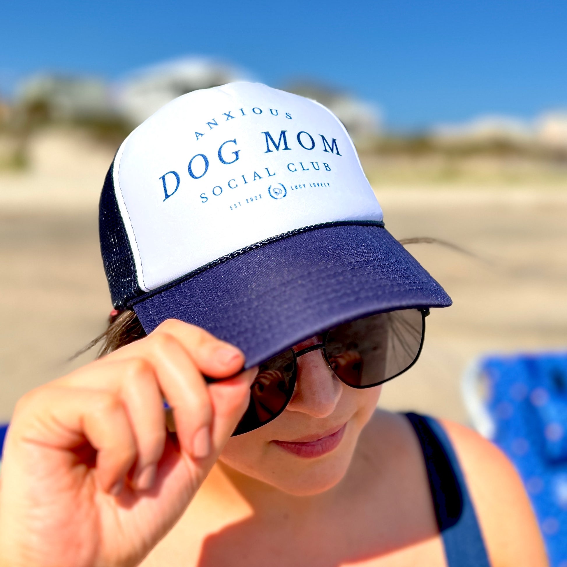 Anxious dog mom social club foam trucker hat, dog mom apparel, dog mom hat
