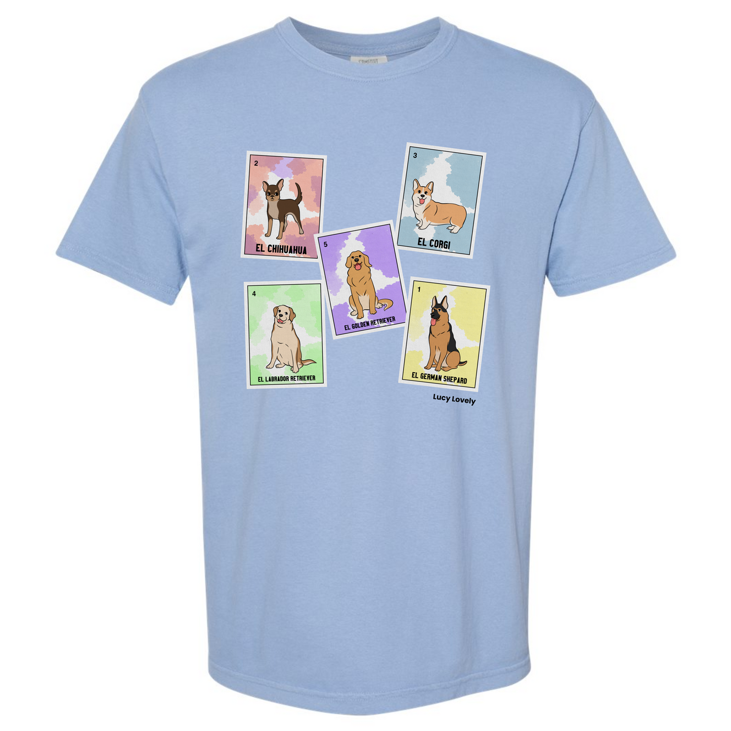Dog Breeds Lotería Inspired Unisex Heavyweight T-Shirt