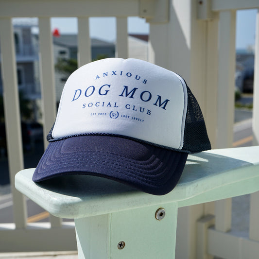 Anxious dog mom social club foam trucker hat, dog mom apparel, dog mom hat
