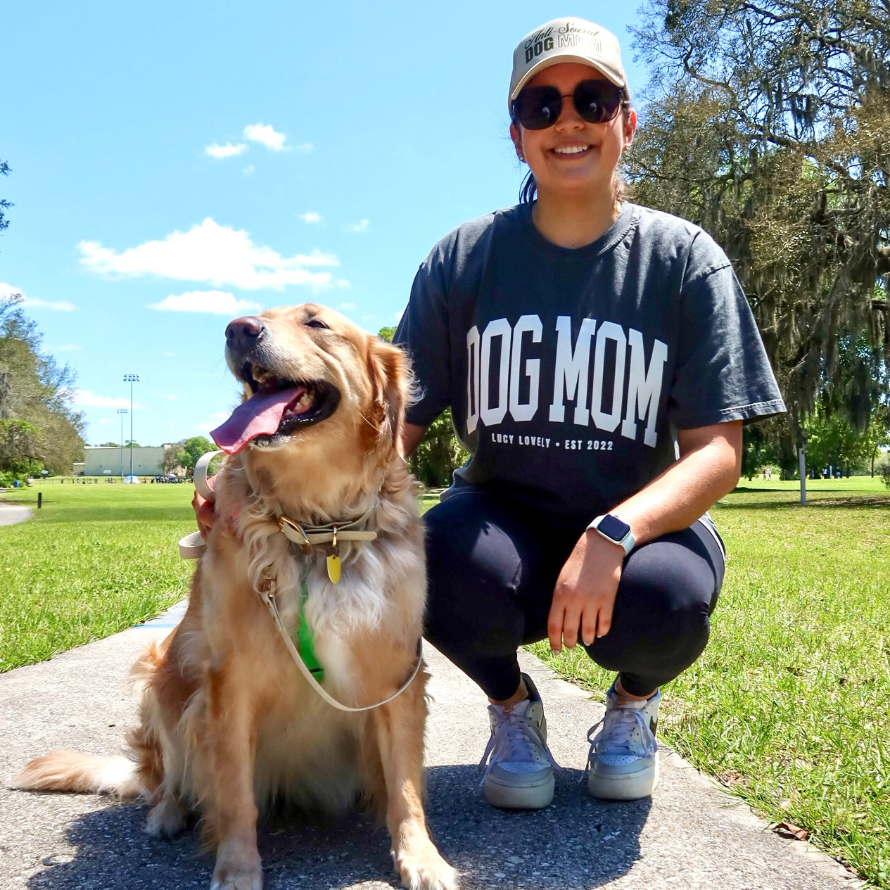 Varsity Dog Mom Puff Print Heavyweight T-Shirt