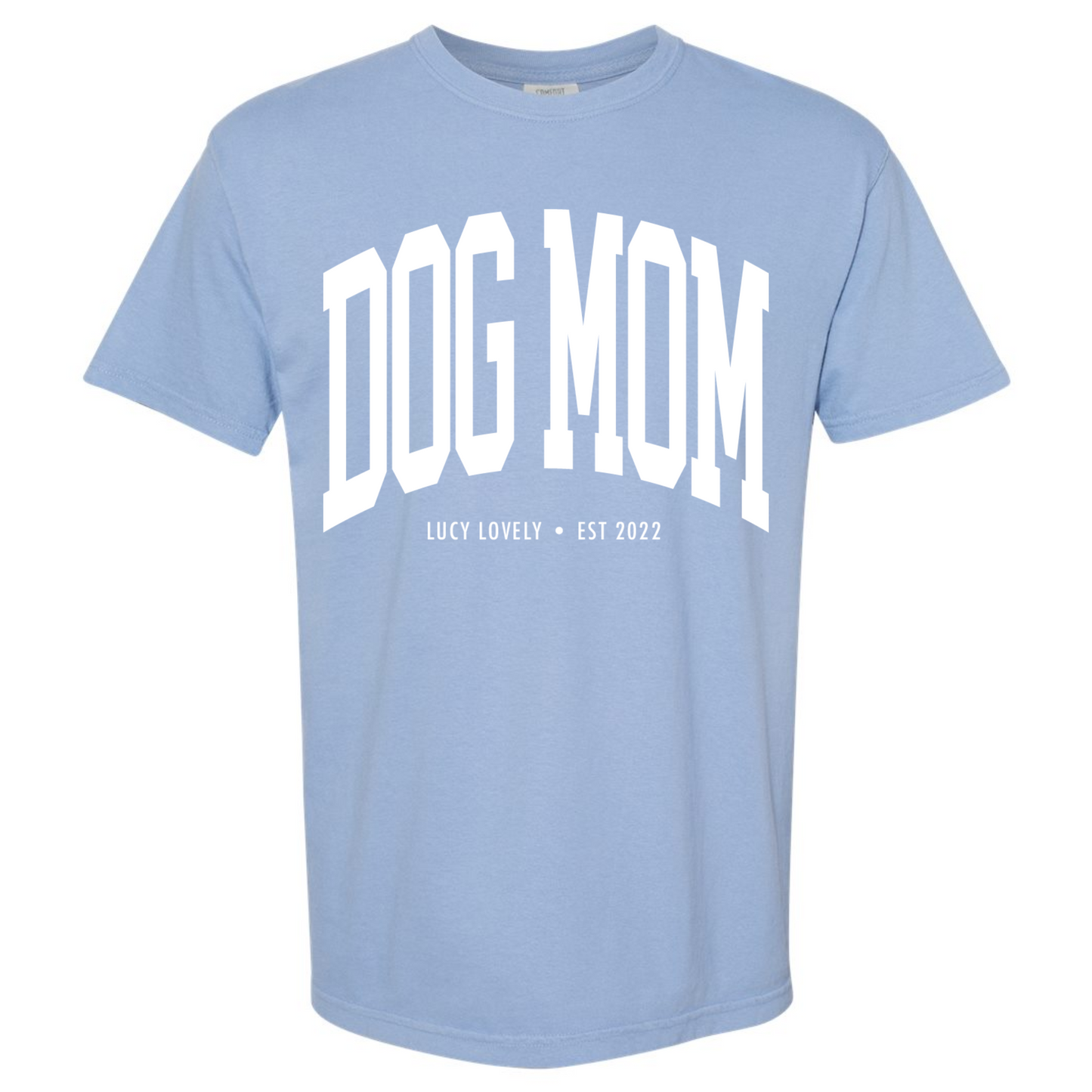 Varsity Dog Mom Puff Print Heavyweight T-Shirt