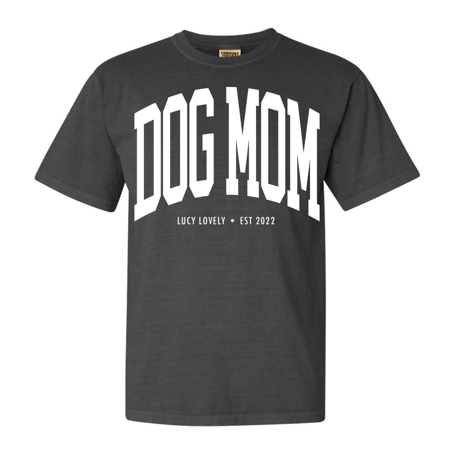 Varsity Dog Mom Puff Print Heavyweight T-Shirt