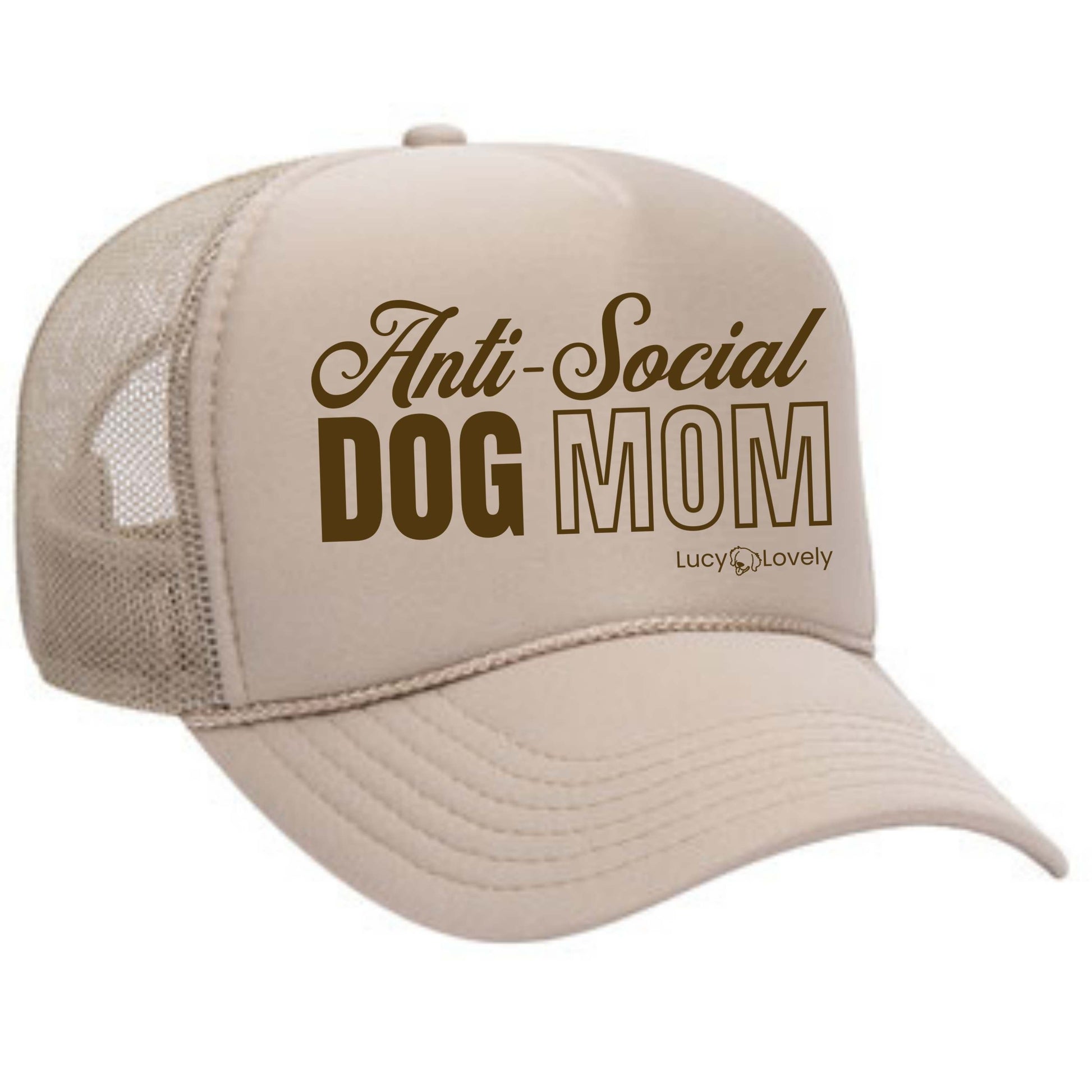Anti-social dog mom foam trucker hat, dog mom apparel, dog mom hat